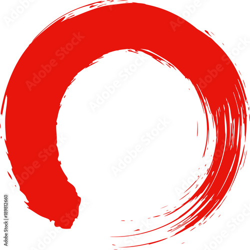 丸　円　赤　筆文字