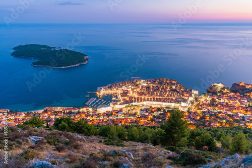 Fototapeta Naklejka Na Ścianę i Meble -  Aerial view of Dubrovnik and Lokrum island