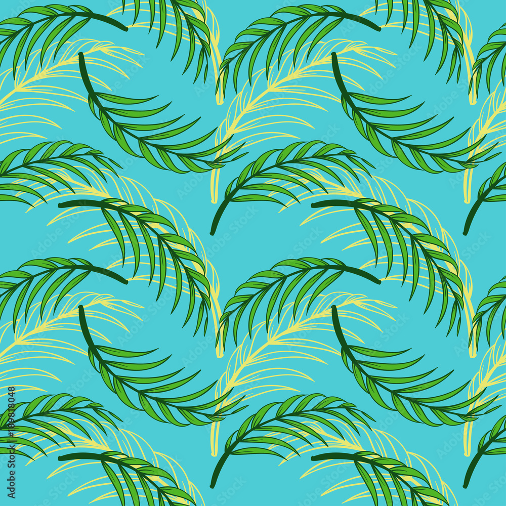 tropical leaf floral seamless pattern