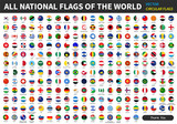 All official national flags of the world . circular design . Vector