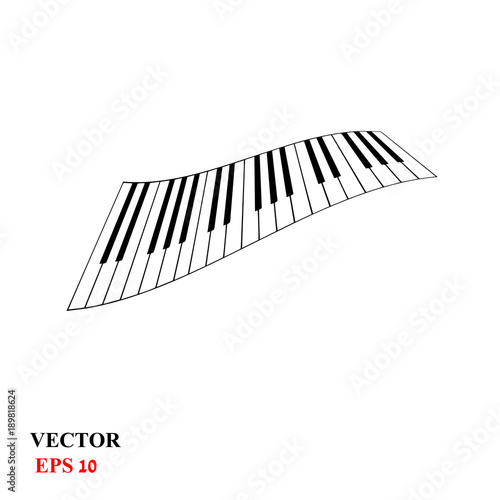 piano keyboard in a wave perspective