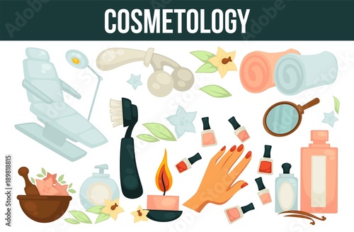 Cosmetology services for beouty and health promotional poster