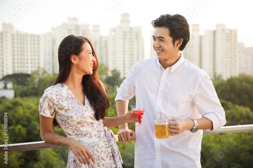 Young asian couple dating