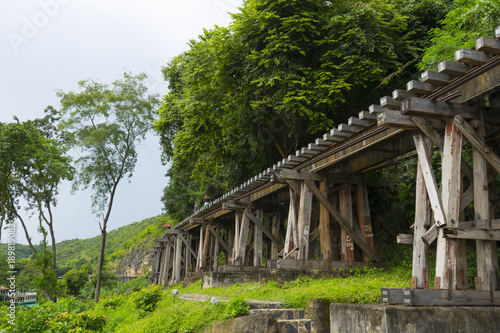 Death Railway Old railway at Hellfire Pass in Kanchanaburi, Thailand photo