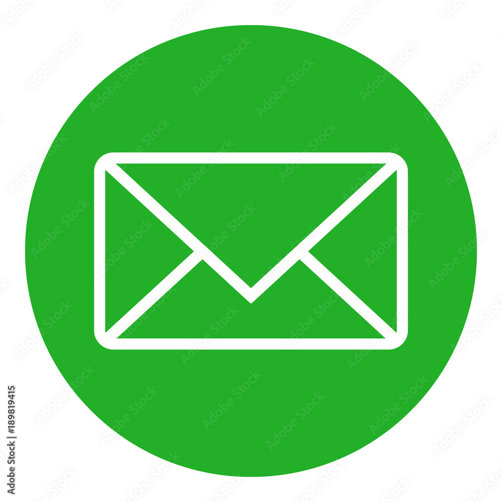 NEW MESSAGE button. ENVELOPE icon in green circle. Vector. NEW MESSAGE button. ENVELOPE icon in green circle. Vector.