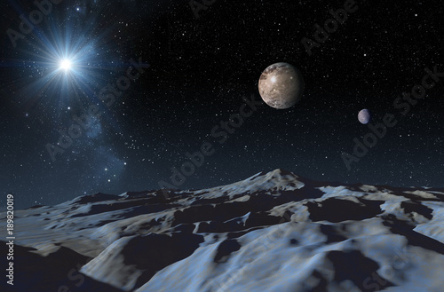Fotografi A frozen surface of dwarf planet