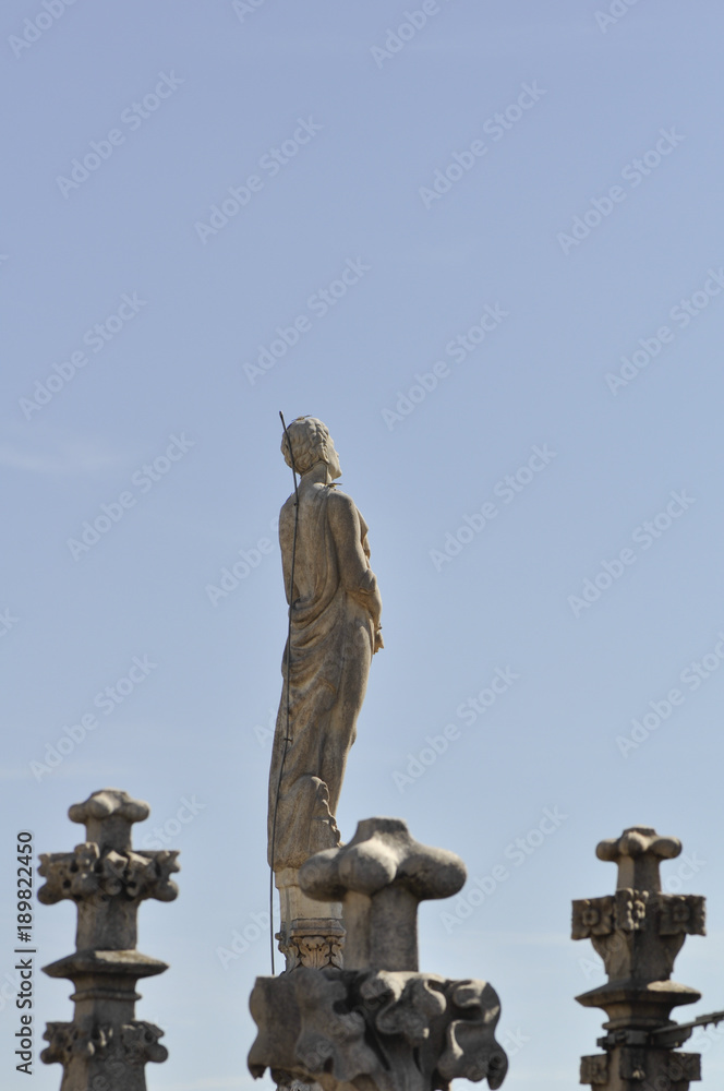 Gothic style statues of Doumo milan