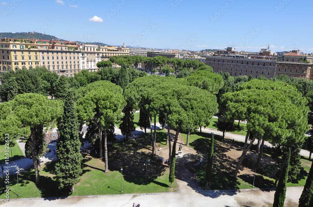 Panorama view of Vatican city, seeing from top of St. Peter Church
