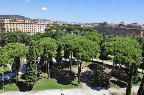 Panorama view of Vatican city, seeing from top of St. Peter Church 