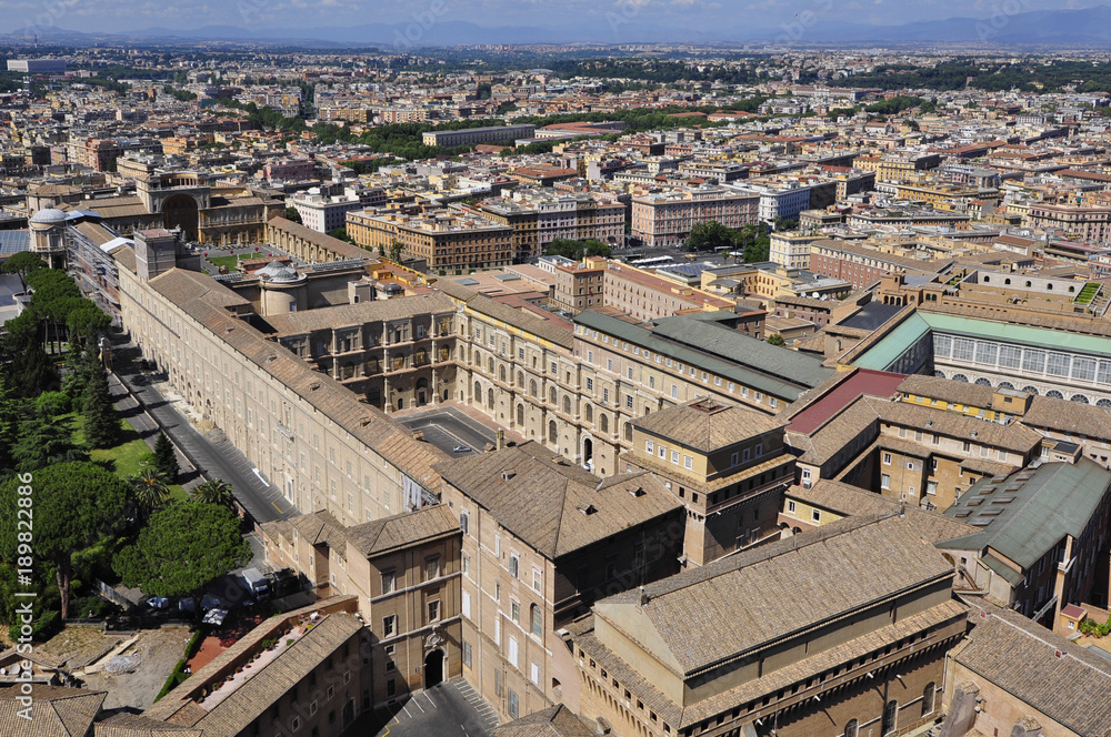 Panorama View of  Rome city from top of St. Peter's Basilica, Rome Italy
