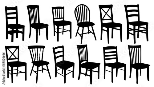 Wooden chairs.