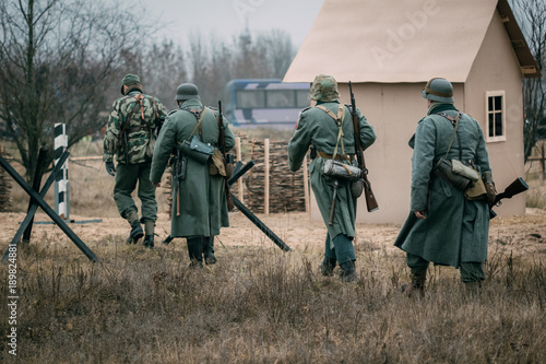 Soldiers of the Wehrmacht at the reconstruction photo