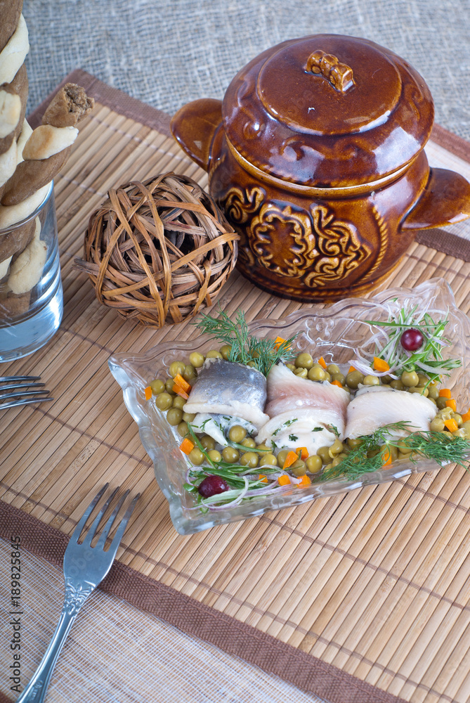 Herring salad, traditional Russian cuisine. Herring salad, traditional Russian cuisine.