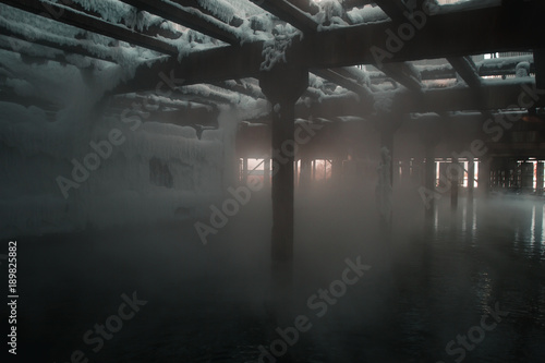 Evaporation of water in the CHP tower, an amazing sight