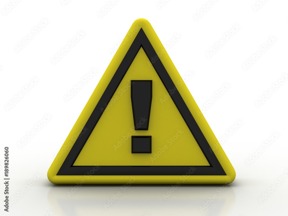 3d rendering Exclamation sign 3d rendering Exclamation sign