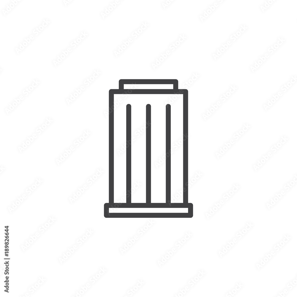 Tower building line icon, outline vector sign, linear style pictogram isolated on white. Symbol, logo illustration. Editable stroke Tower building line icon, outline vector sign, linear style pictogram isolated on white. Symbol, logo illustration. Editable stroke