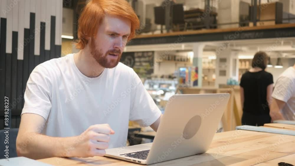 Displeased, Angry Man Reacting to Problems of Work in Cafe Displeased, Angry Man Reacting to Problems of Work in Cafe