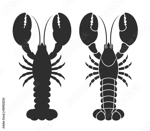 Lobster silhouette. Isolated lobster on white background © oleg7799