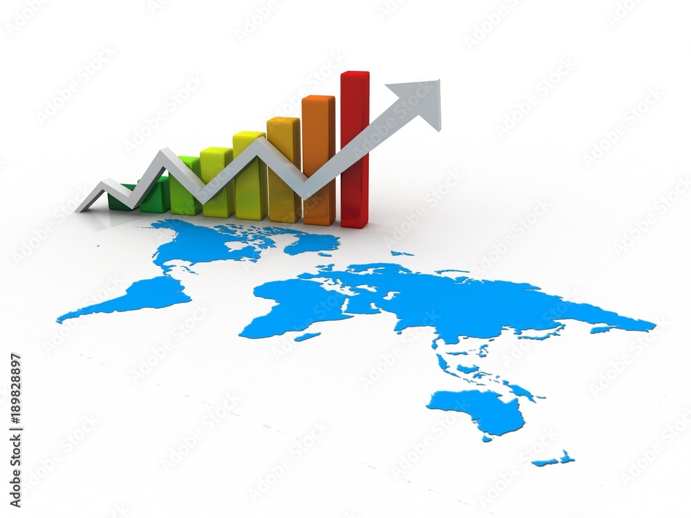 Fototapeta premium 3d rendering Stock market online business concept. business Graph 