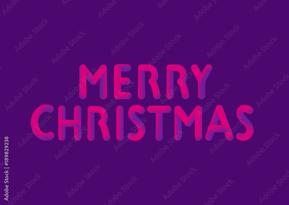 Merry Christmas Lettering in 3D LOOK Merry Christmas Lettering in 3D LOOK