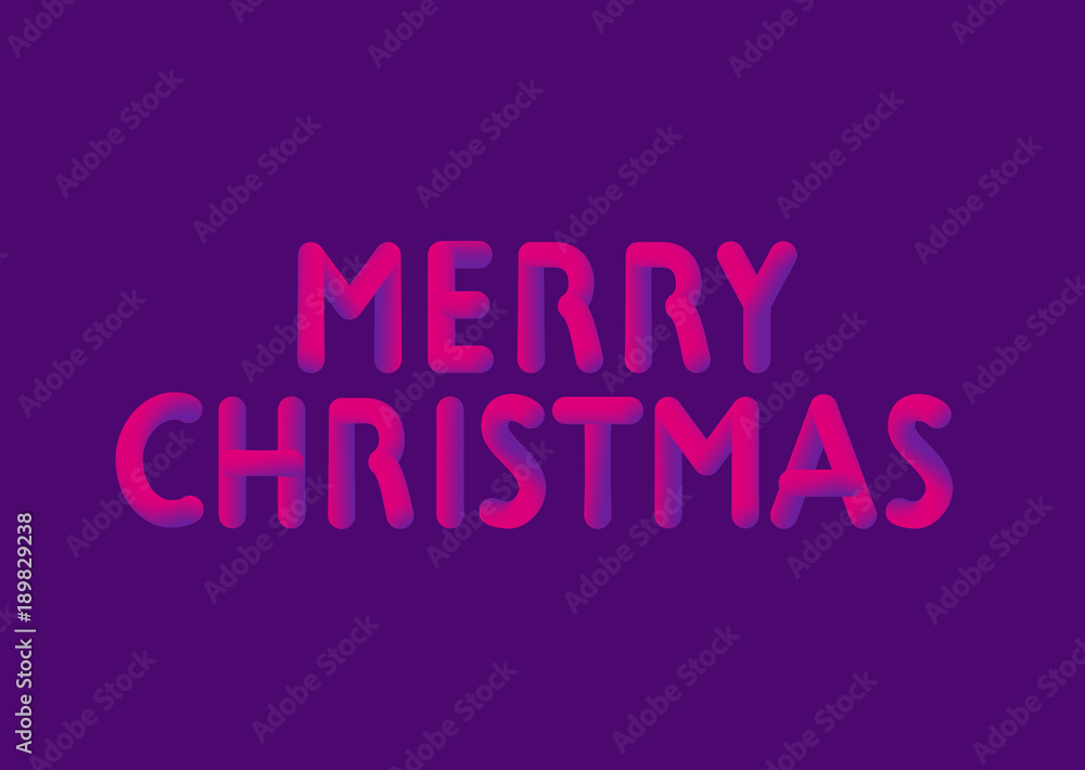 Merry Christmas Lettering in 3D LOOK