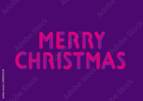 Merry Christmas Lettering in 3D LOOK