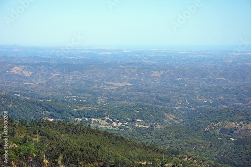 Elevated view across the Monchique mountains and countryside, Algarve, Portugal. © arenaphotouk