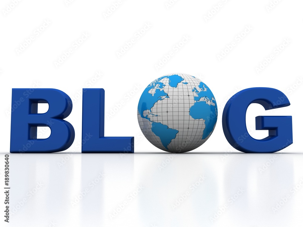 3d blog On-line illustration with globe
3d blog On-line illustration with globe