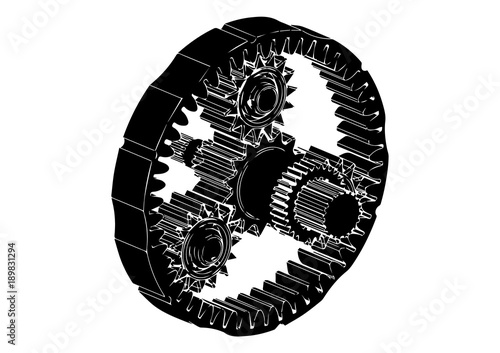 black planetary gear 