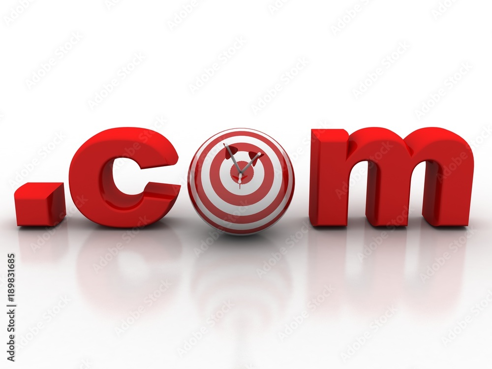 3d rendering target with word dot com 3d rendering target with word dot com