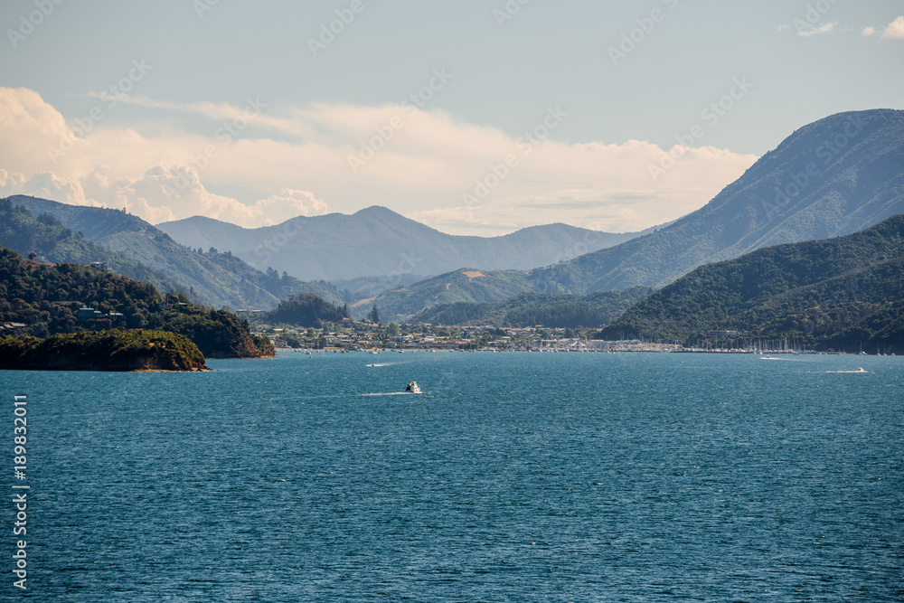 Picton marina at Queen Charlotte Sound in New Zealand