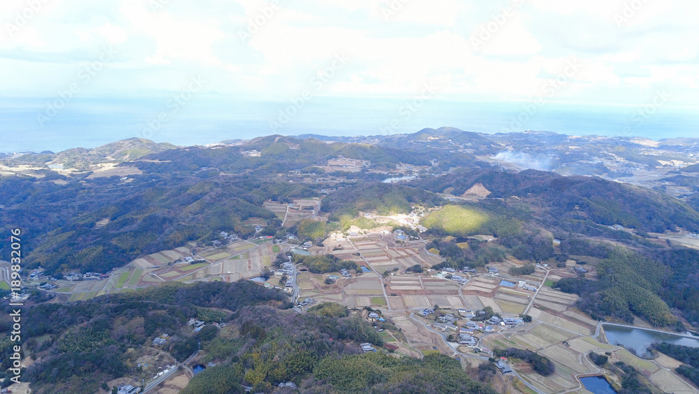 日本の田舎風景・ドローン撮影