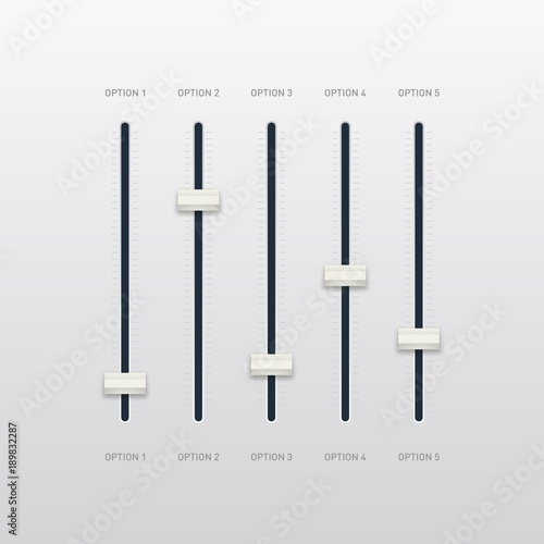 Balance control panel. The sound panel. Vector illustration. Realistic design