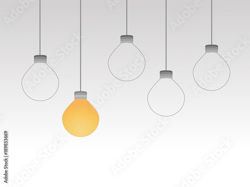 Vector light bulb icons. Concept of creativity and idea.