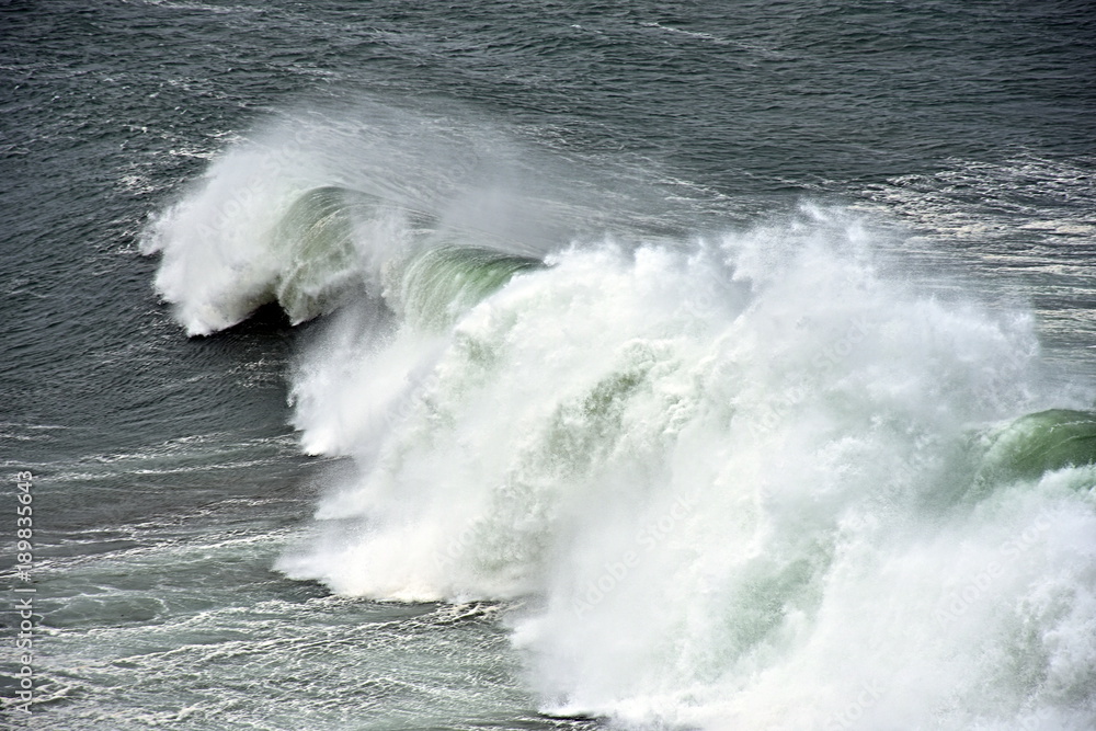 Big waves hitting Hallidays Point Australia 