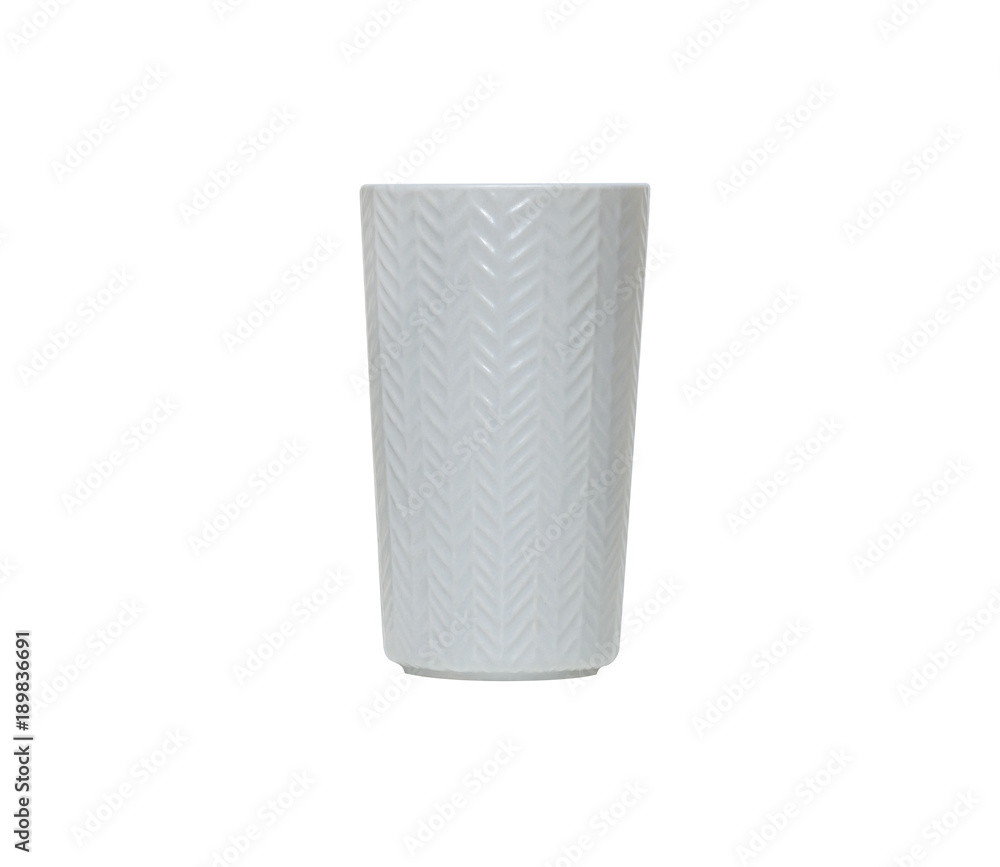 knitted pattern grey cup isolated on white background knitted pattern grey cup isolated on white background