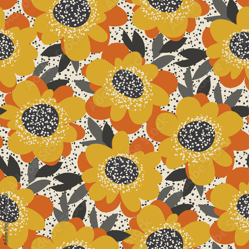 Simple free drawn floral se...