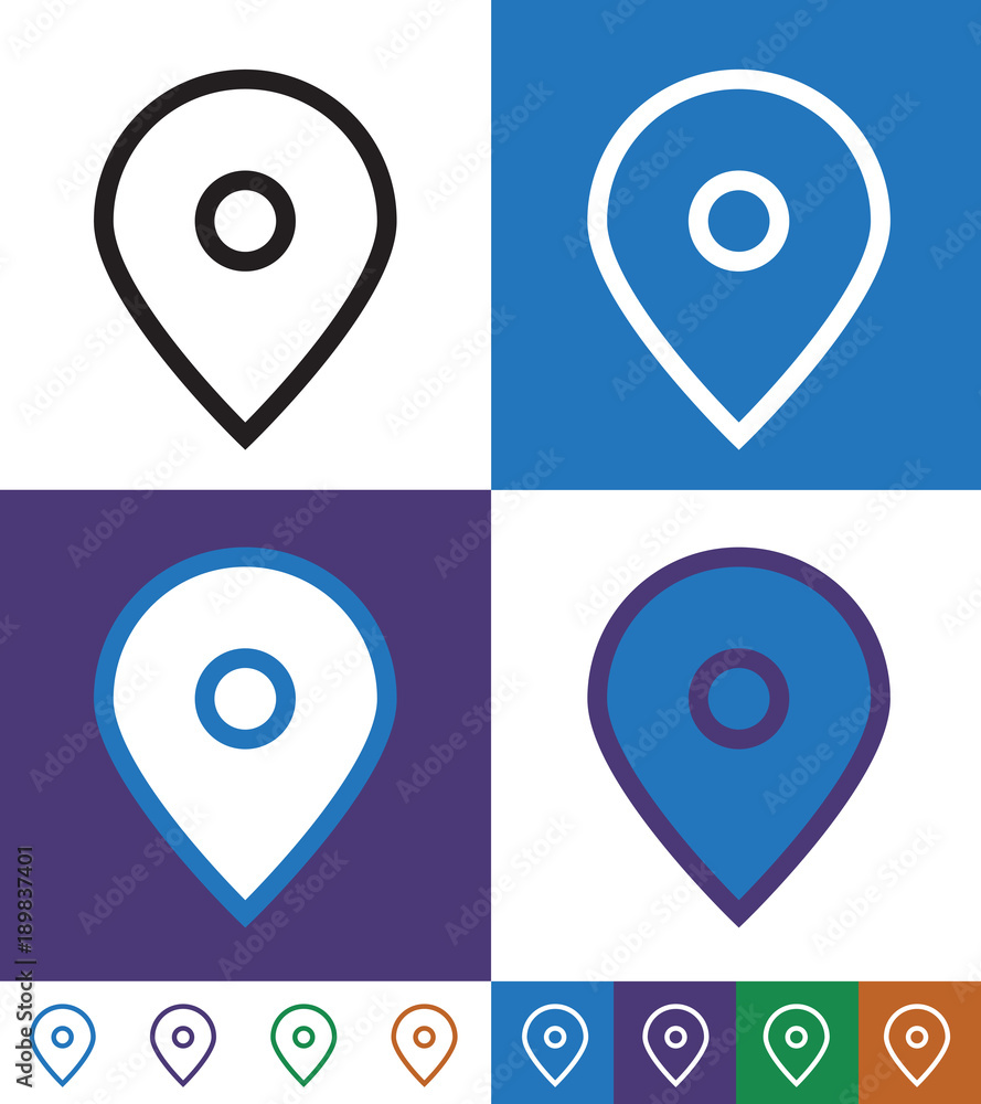 Flat Map Location Pointer Icon Vector Flat Map Location Pointer Icon Vector
