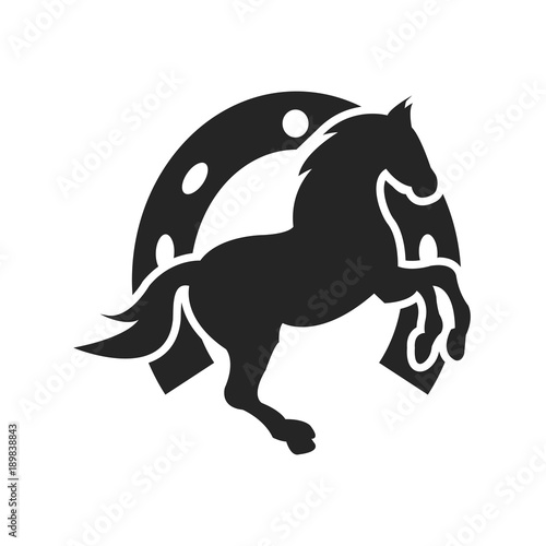 Horse with horseshoe icon