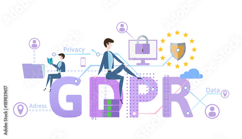 GDPR concept illustration. General Data Protection Regulation. The protection of personal data. Vector, isolated on white background. photo