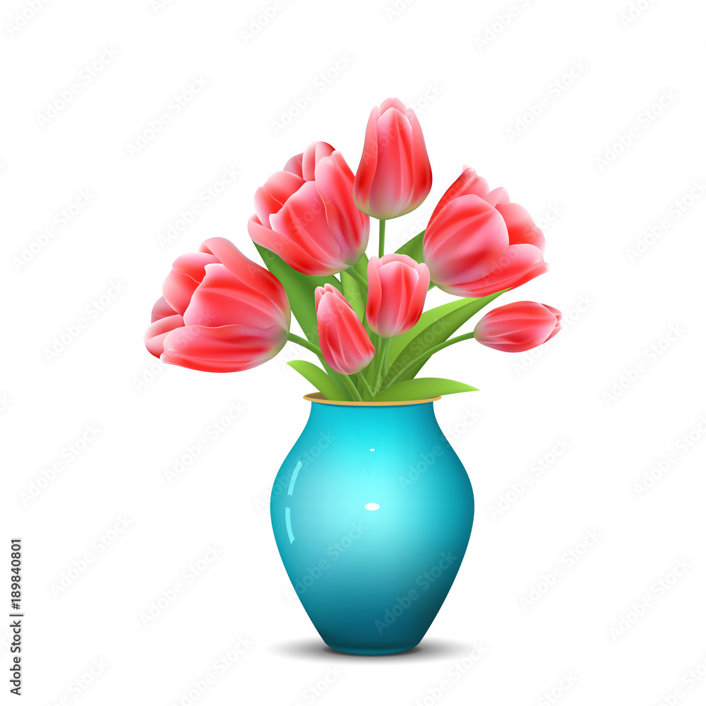 bouquet tulips in vase. Vector illustrations. bouquet tulips in vase. Vector illustrations.