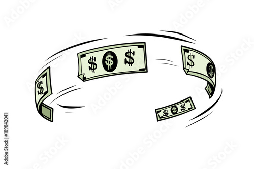 The circulation of money, dollars cash