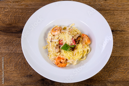 Seafood pasta with prawn