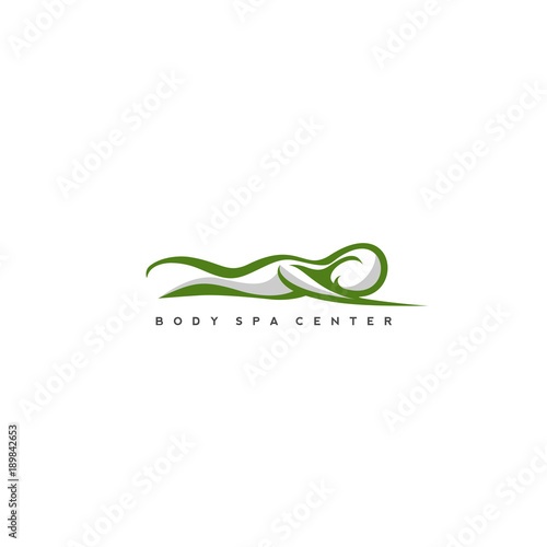 Spa massage with conceptual vector illustration.