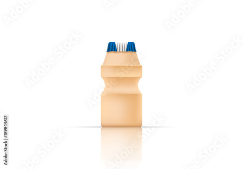 Yakult bottle on white BG