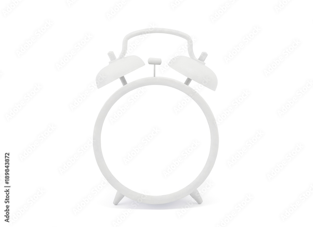Blank old style white alarm clock with clipping path Blank old style white alarm clock with clipping path
