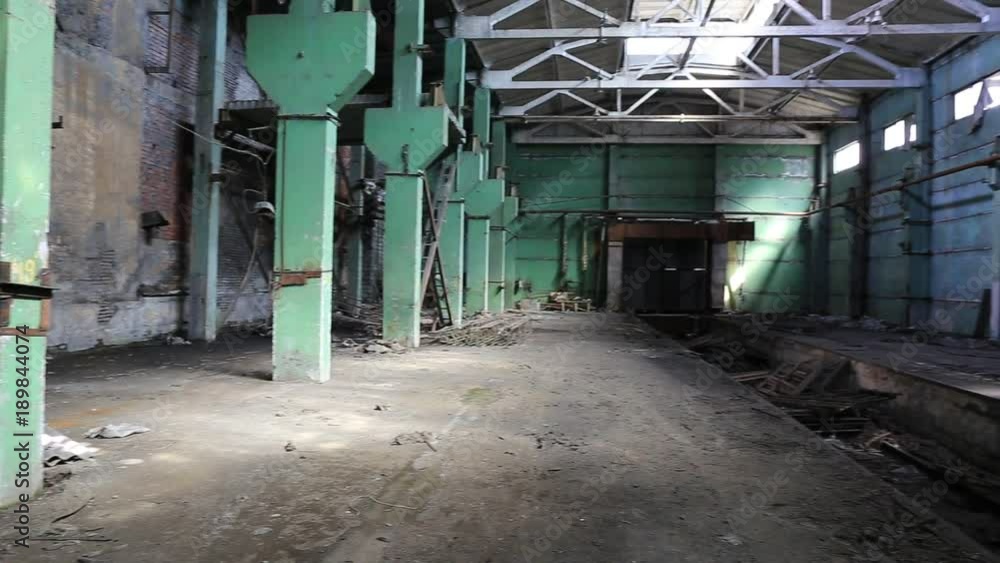 Industrial landscape. Destroyed building. The abandoned shop of the metallurgical plant Industrial landscape. Destroyed building. The abandoned shop of the metallurgical plant