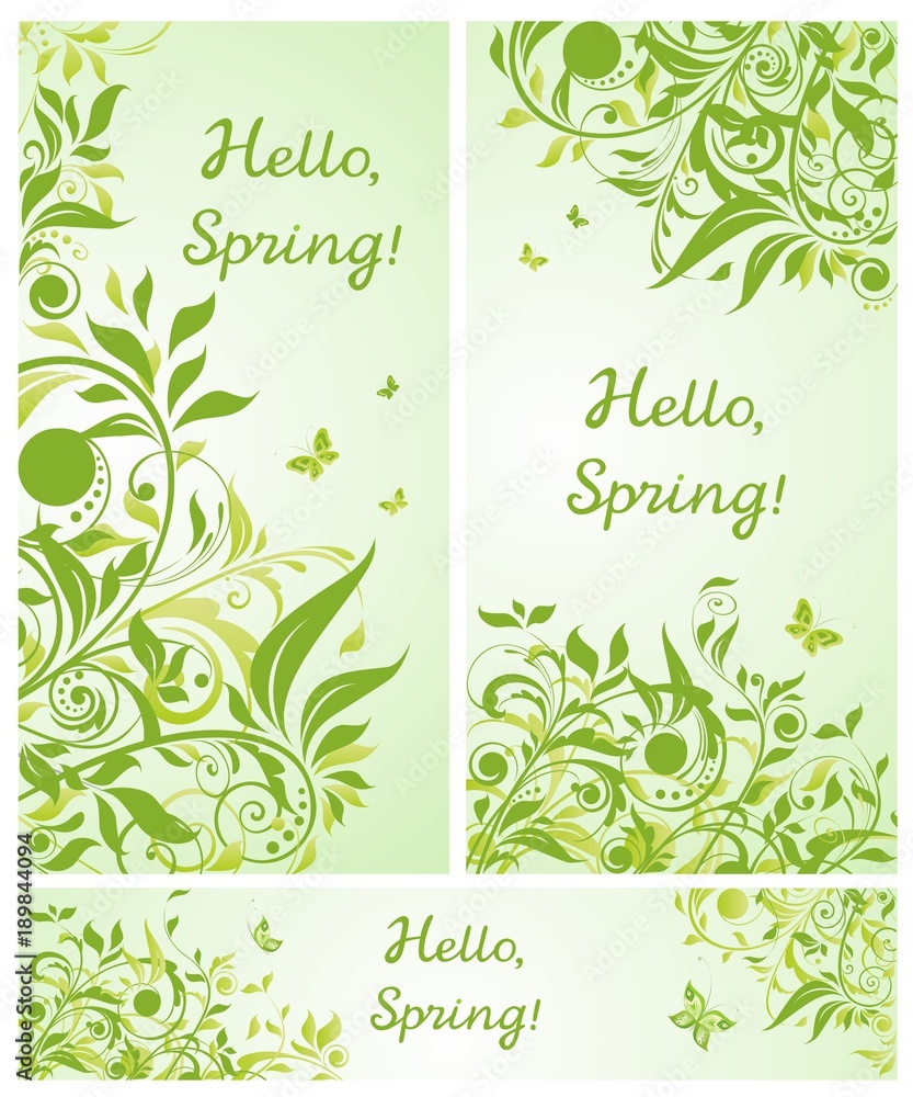 Beautiful spring floral banners