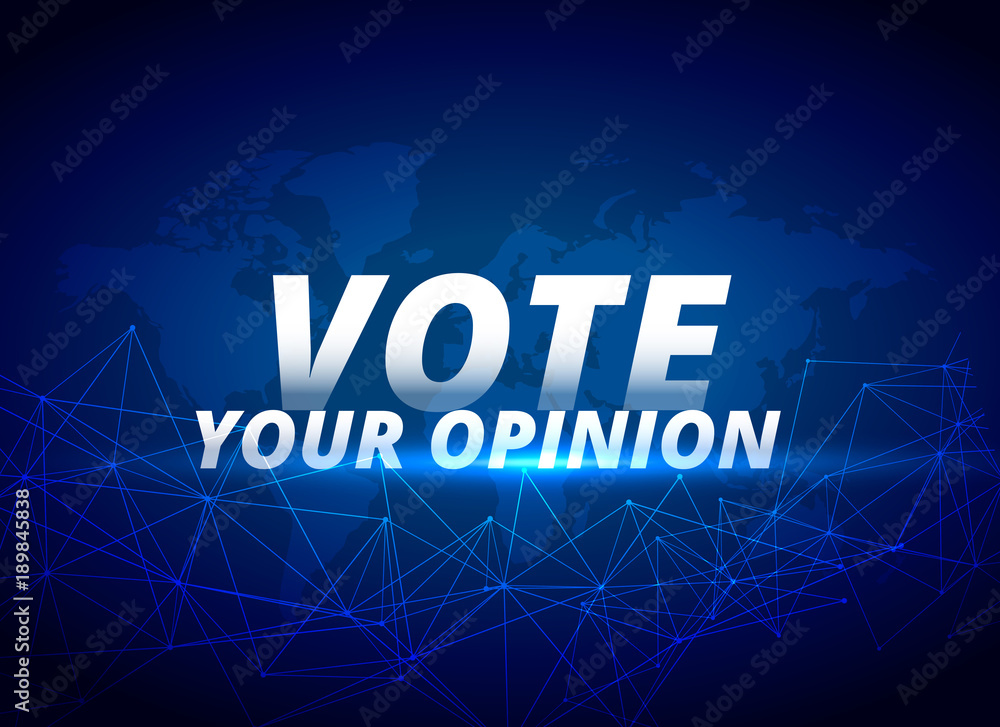 vote your opinion vector blue background