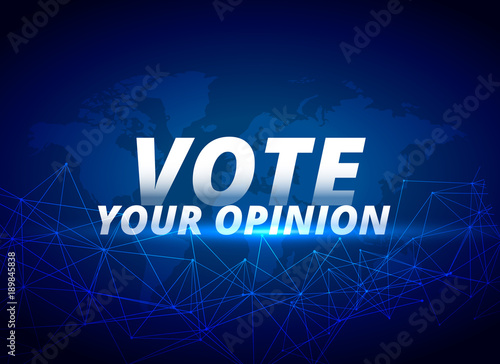 vote your opinion vector blue background